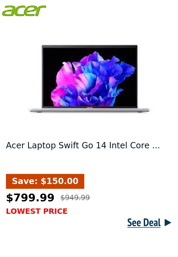 Acer Laptop Swift Go 14 Intel Core ...