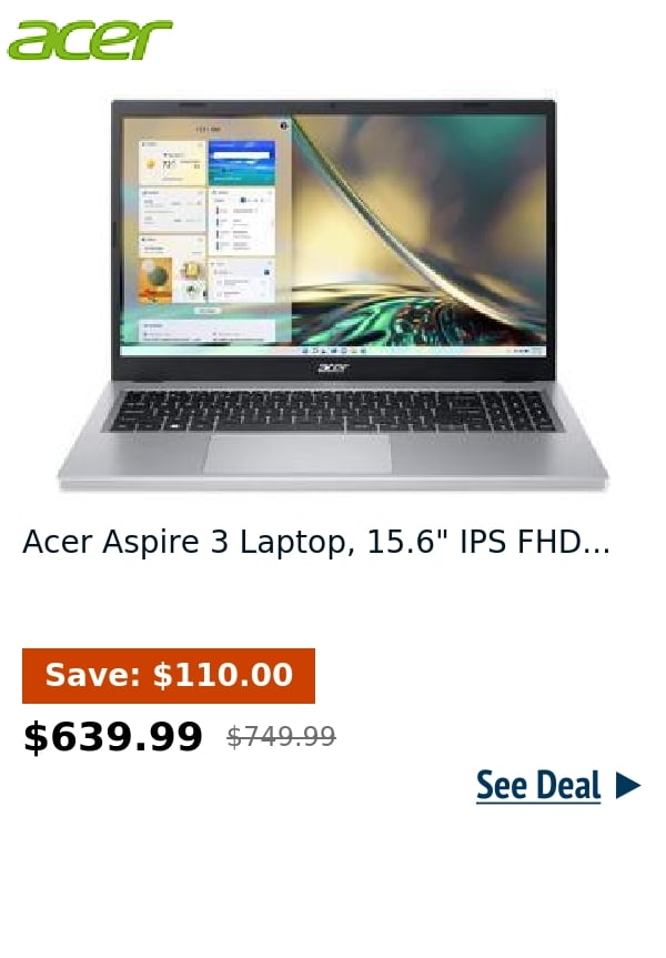 Acer Aspire 3 Laptop, 15.6