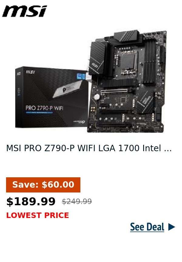 MSI PRO Z790-P WIFI LGA 1700 Intel ...