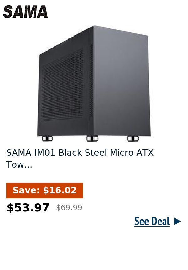 SAMA IM01 Black Steel Micro ATX Tow...