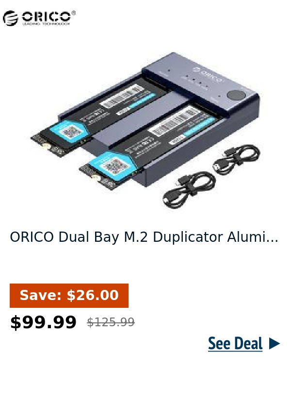 ORICO Dual Bay M.2 Duplicator Alumi...