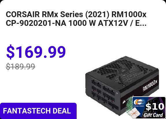 CORSAIR RMx Series (2021) RM1000x CP-9020201-NA 1000 W ATX12V