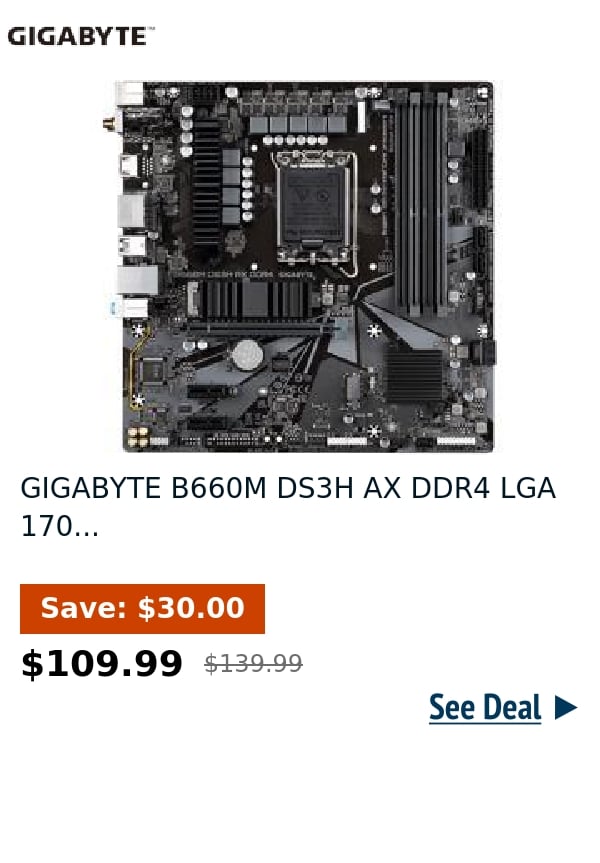 GIGABYTE B660M DS3H AX DDR4 LGA 170...