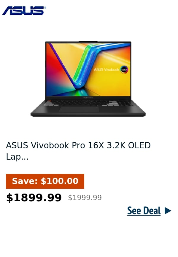 ASUS Vivobook Pro 16X 3.2K OLED Lap...