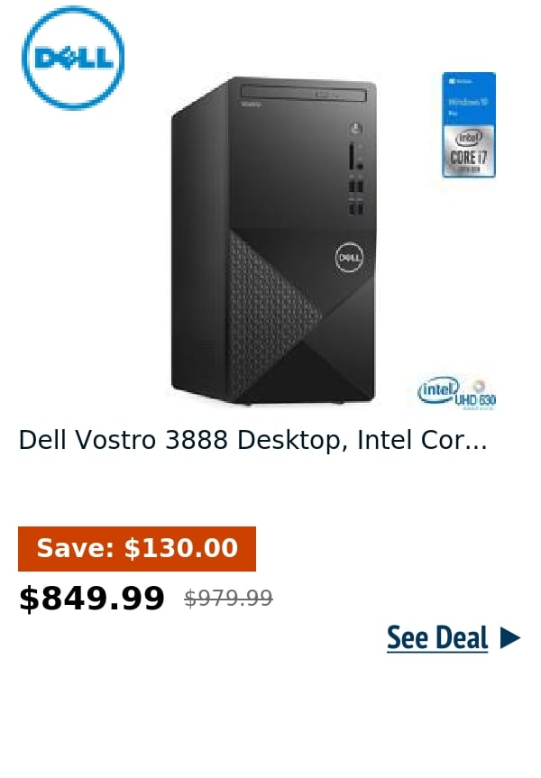 Dell Vostro 3888 Desktop, Intel Cor...