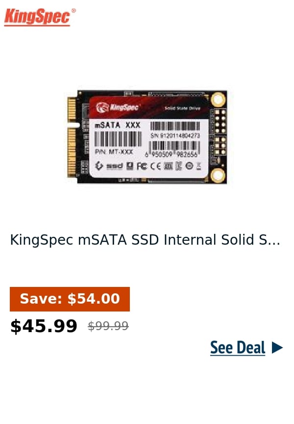 KingSpec mSATA SSD Internal Solid S...