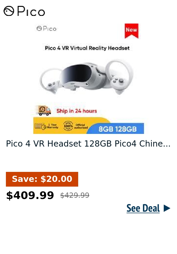 Pico 4 VR Headset 128GB Pico4 Chine...