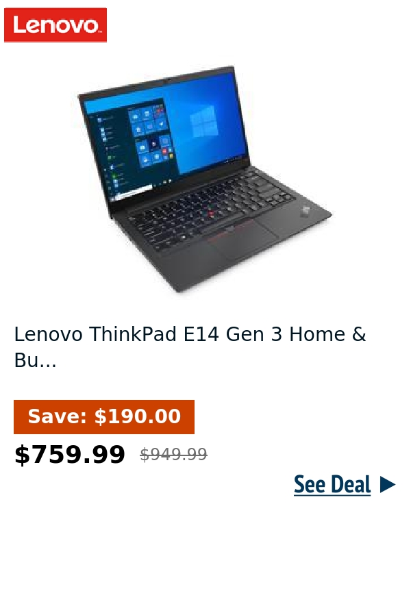 Lenovo ThinkPad E14 Gen 3 Home & Bu...