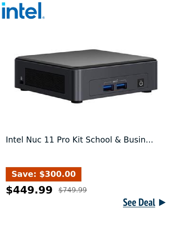 Intel Nuc 11 Pro Kit School & Busin...