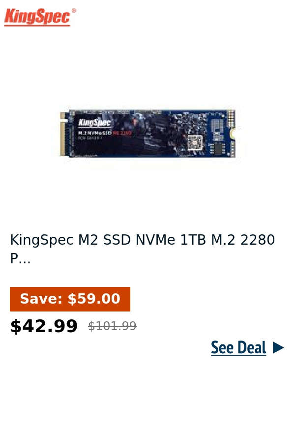 KingSpec M2 SSD NVMe 1TB M.2 2280 P...