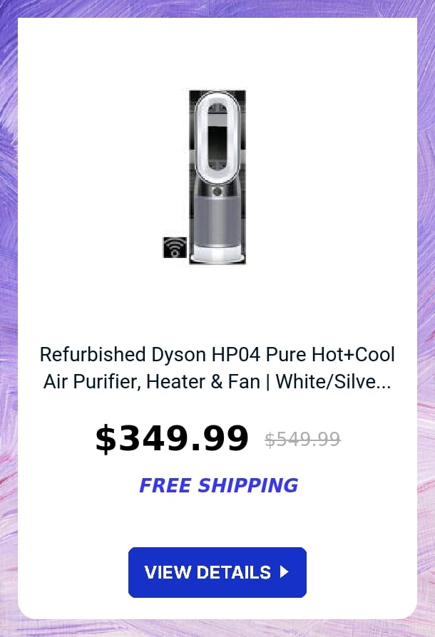 Refurbished Dyson HP04 Pure Hot+Cool Air Purifier, Heater & Fan | White/Silve...