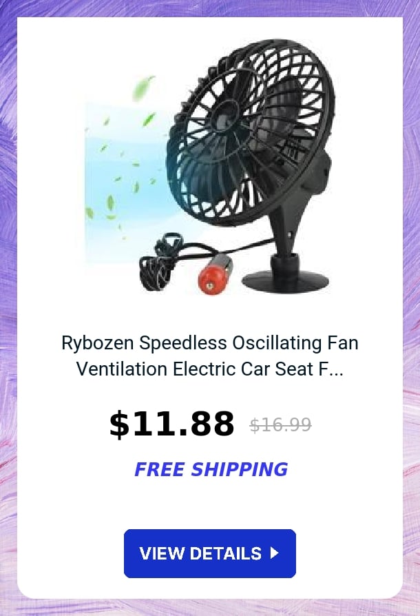 Rybozen Speedless Oscillating Fan Ventilation Electric Car Seat F...