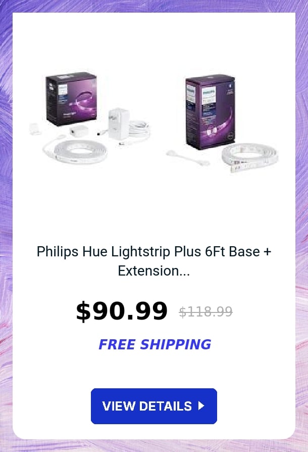 Philips Hue Lightstrip Plus 6Ft Base + Extension...