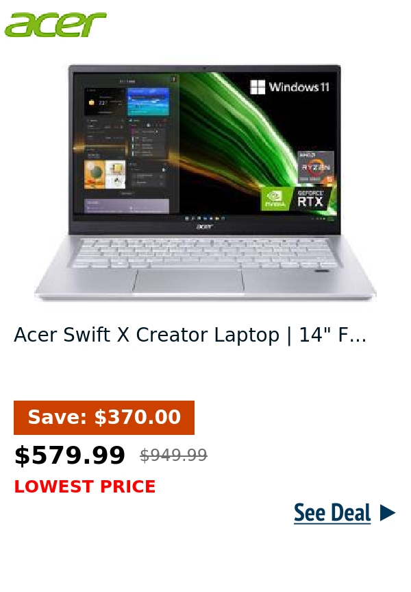 Acer Swift X Creator Laptop | 14