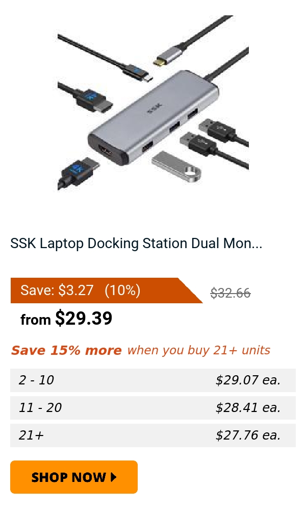 SSK Laptop Docking Station Dual Mon...