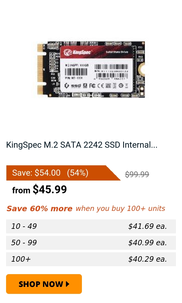 KingSpec M.2 SATA 2242 SSD Internal...