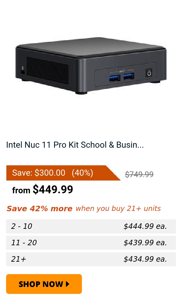 Intel Nuc 11 Pro Kit School & Busin...