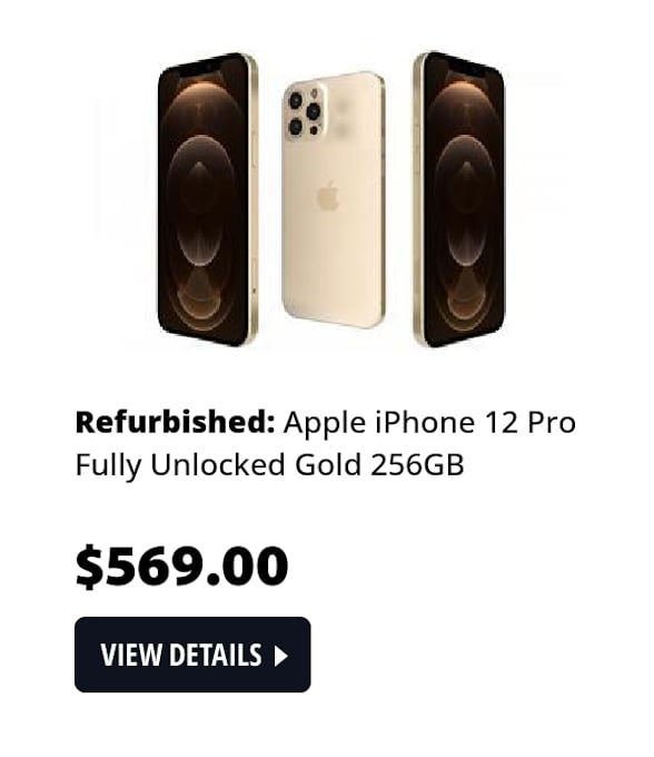 Refurbished: Apple iPhone 12 Pro Fully Unlocked Gold 256GB