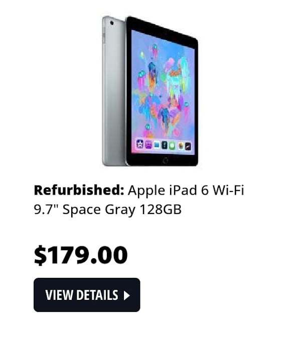 Refurbished: Apple iPad 6 Wi-Fi 9.7" Space Gray 128GB