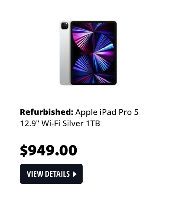 Refurbished: Apple iPad Pro 5 12.9" Wi-Fi Silver 1TB