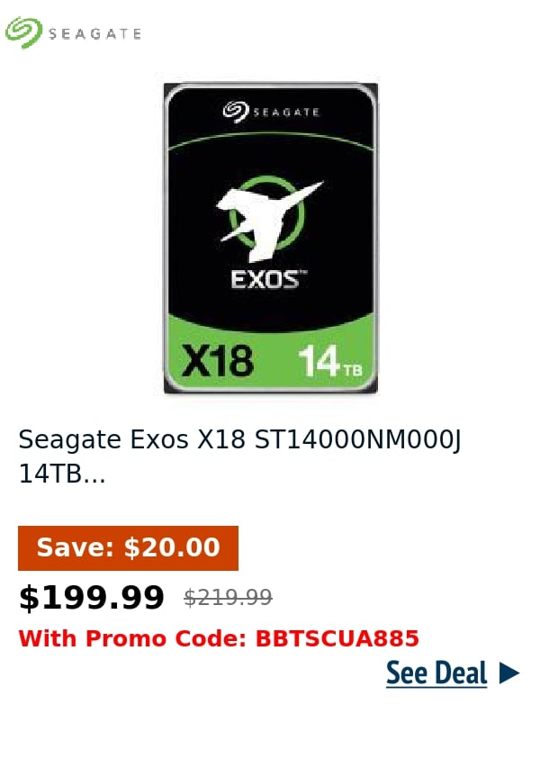 Seagate Exos X18 ST14000NM000J 14TB...