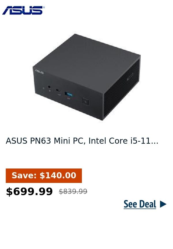 ASUS PN63 Mini PC, Intel Core i5-11...