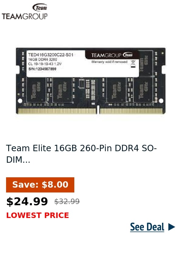 Team Elite 16GB 260-Pin DDR4 SO-DIM...