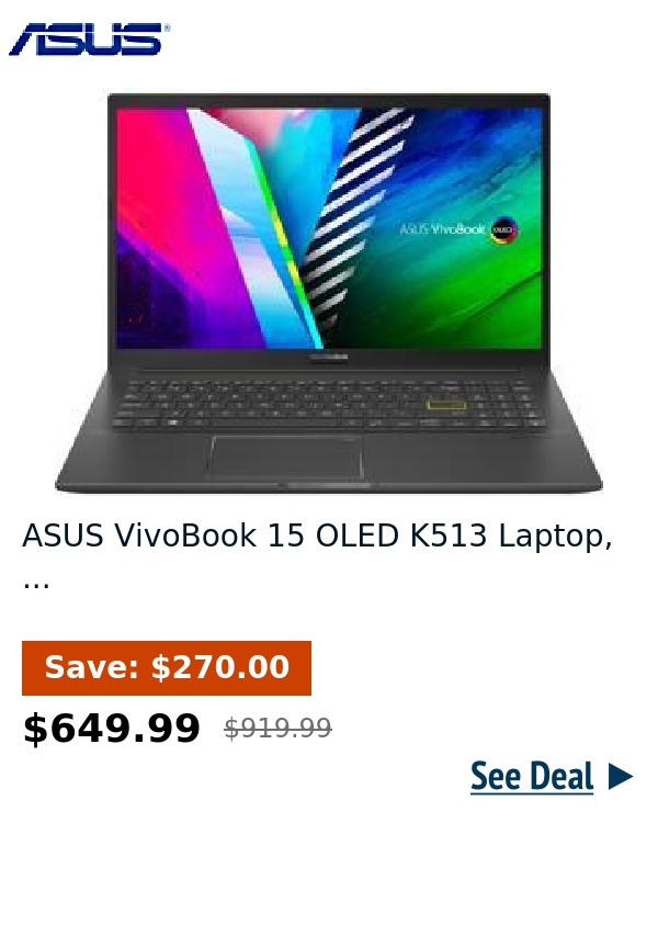 ASUS VivoBook 15 OLED K513 Laptop, ...