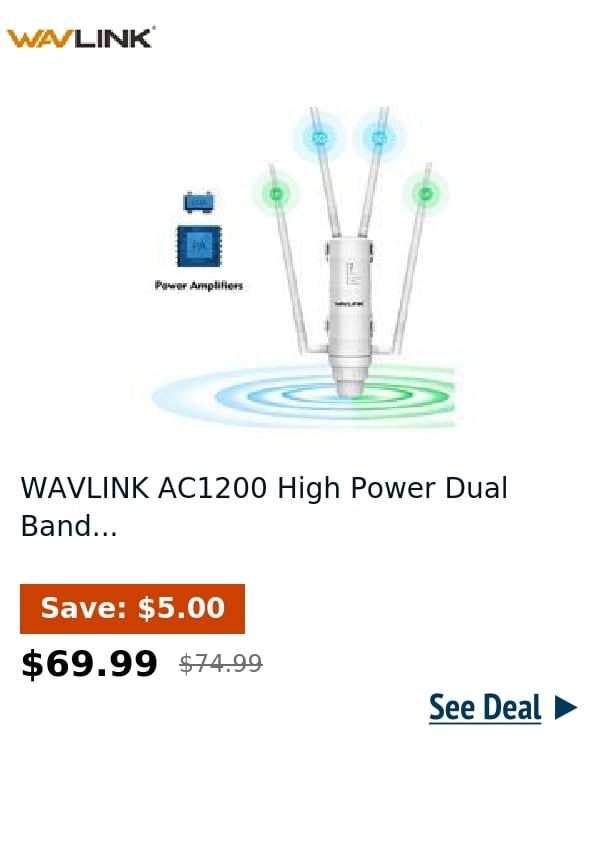 WAVLINK AC1200 High Power Dual Band...