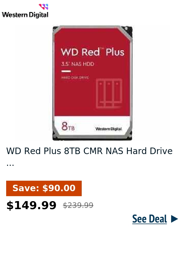 WD Red Plus 8TB CMR NAS Hard Drive ...