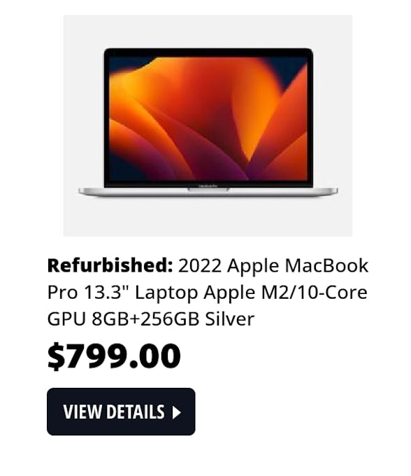 2022 Apple MacBook Pro 13.3" Laptop Apple M2/10-Core GPU 8GB+256GB Silver