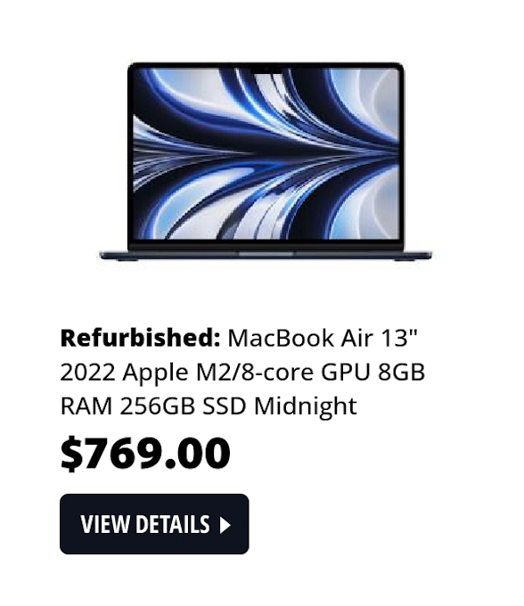 MacBook Air 13" 2022 Apple M2/8-core GPU 8GB RAM 256GB SSD Midnight
