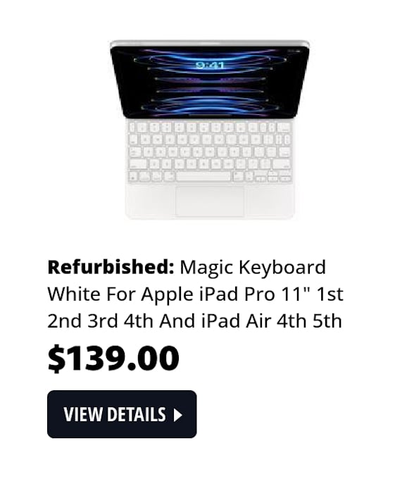 Magic Keyboard White For Apple iPad Pro 11" 1st 2nd 3rd 4th And iPad Air 4th 5th