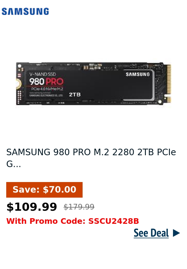 SAMSUNG 980 PRO M.2 2280 2TB PCIe G...