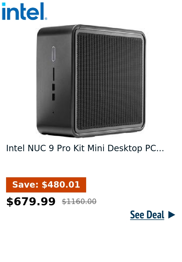 Intel NUC 9 Pro Kit Mini Desktop PC...