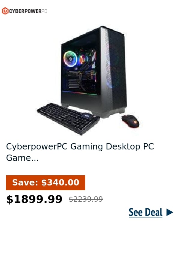 CyberpowerPC Gaming Desktop PC Game...