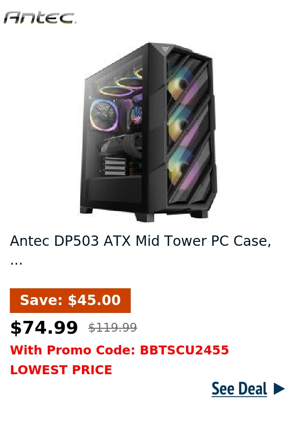 Antec DP503 ATX Mid Tower PC Case, ...