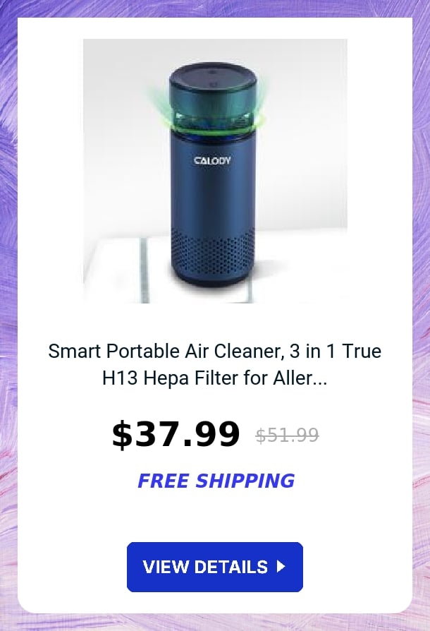 Smart Portable Air Cleaner, 3 in 1 True H13 Hepa Filter for Aller...