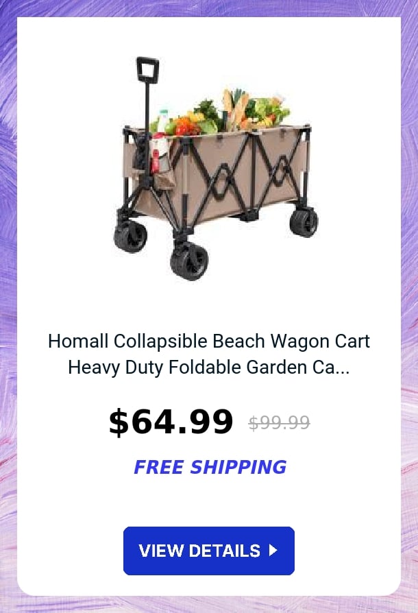 Homall Collapsible Beach Wagon Cart Heavy Duty Foldable Garden Ca...