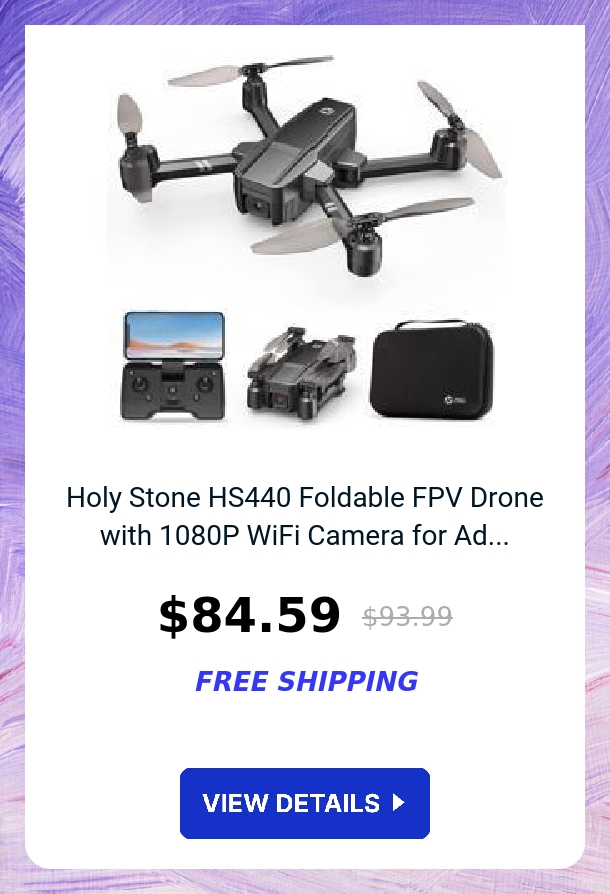 Holy Stone HS440 Foldable FPV Drone with 1080P WiFi Camera for Ad...