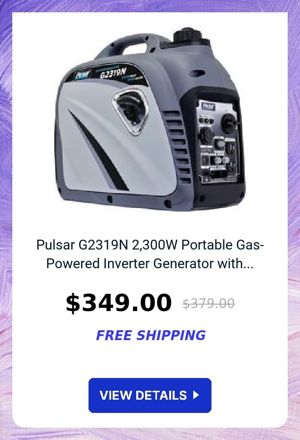 Pulsar G2319N 2,300W Portable Gas-Powered Inverter Generator with...