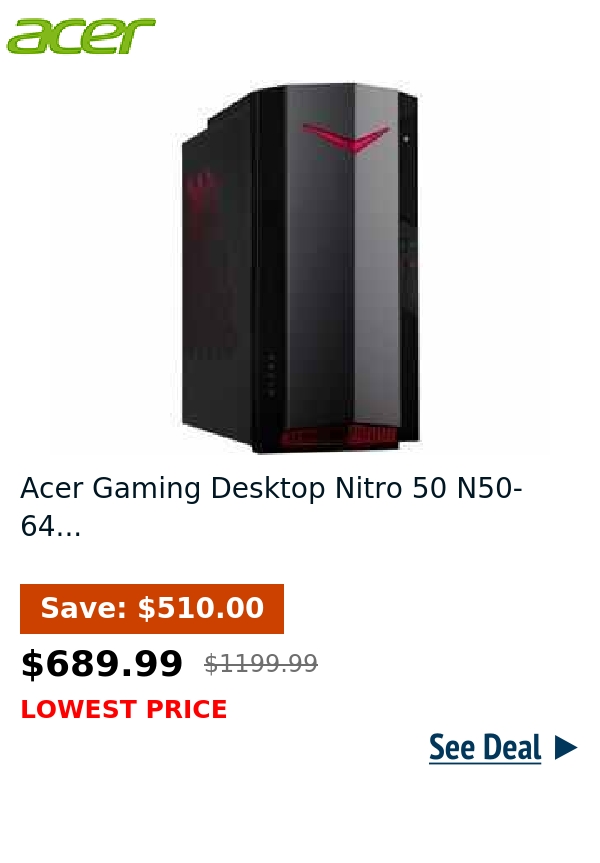 Acer Gaming Desktop Nitro 50 N50-64...