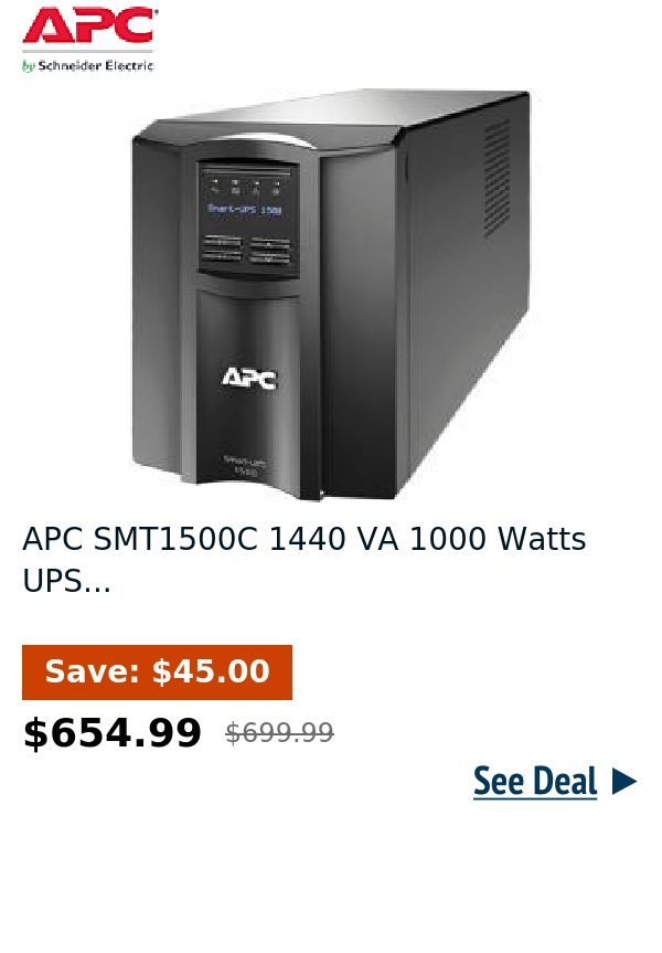 APC SMT1500C 1440 VA 1000 Watts UPS...