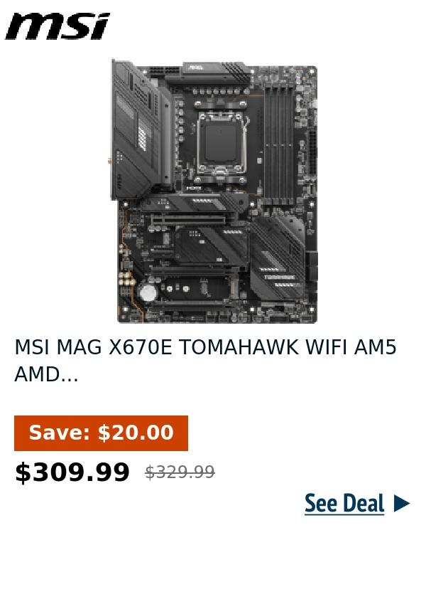 MSI MAG X670E TOMAHAWK WIFI AM5 AMD...