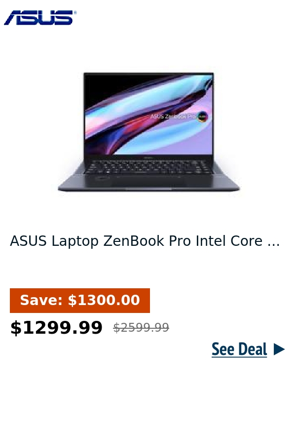 ASUS Laptop ZenBook Pro Intel Core ...