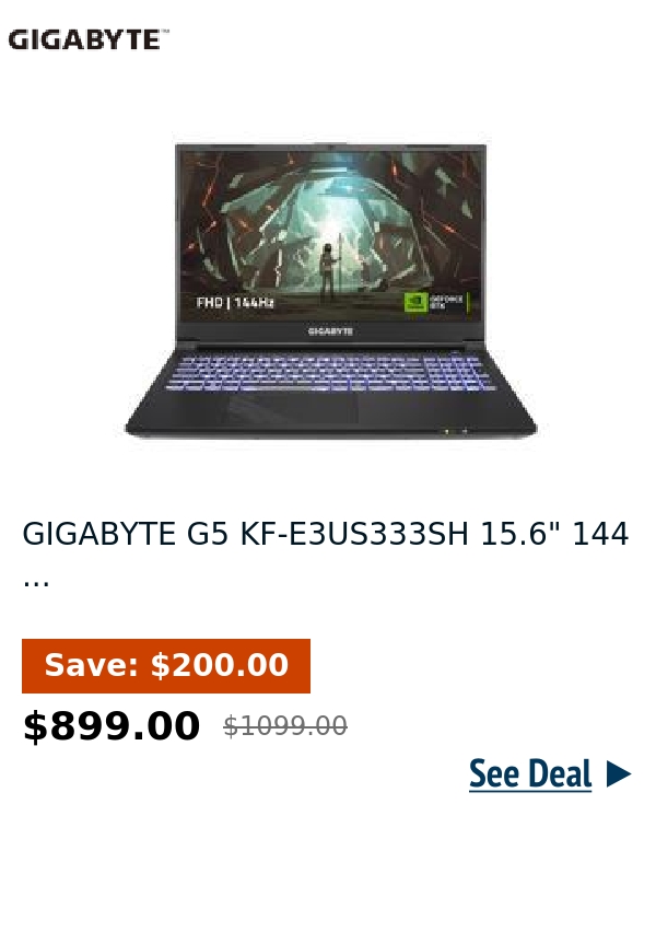 GIGABYTE G5 KF-E3US333SH 15.6