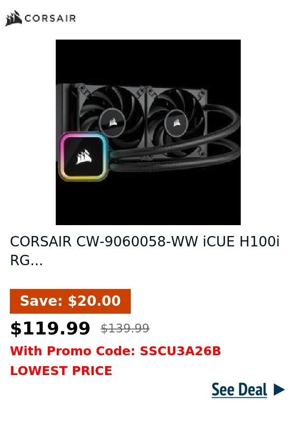 CORSAIR CW-9060058-WW iCUE H100i RG...