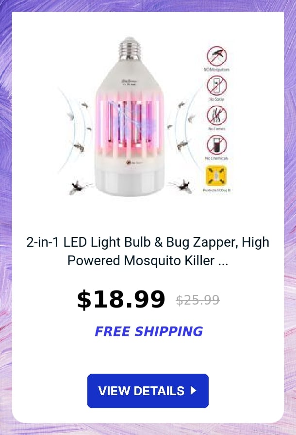 2-in-1 LED Light Bulb & Bug Zapper, High Powered Mosquito Killer ...