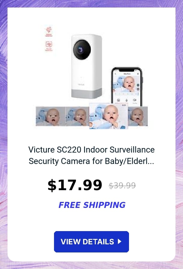 Victure SC220 Indoor Surveillance Security Camera for Baby/Elderl...