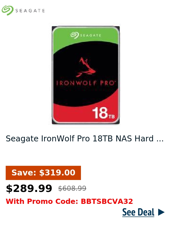 Seagate IronWolf Pro 18TB NAS Hard ...